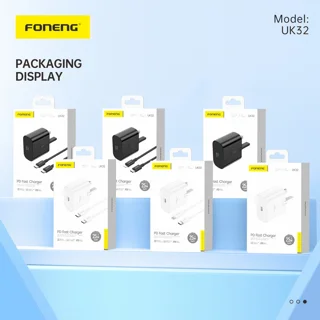 شارژر دیواری 25 وات فوننگ مدل UK32 به همراه کابل تبدیل USB-C 102861675