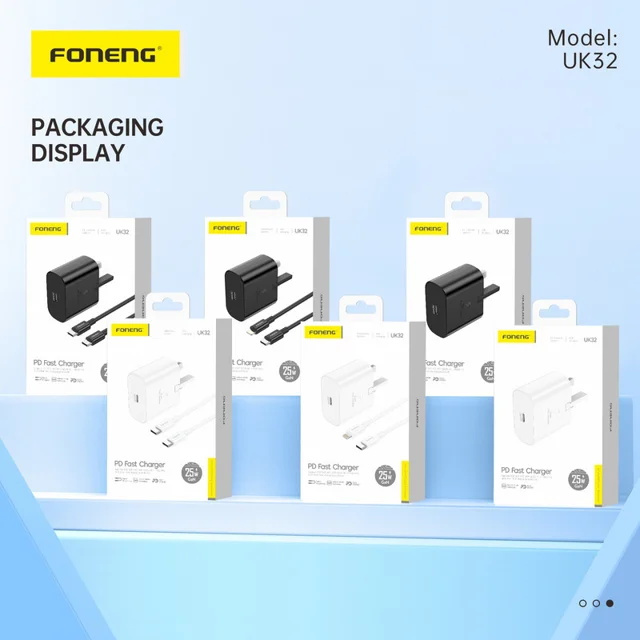 شارژر دیواری 25 وات فوننگ مدل UK32 به همراه کابل تبدیل USB-C 102861675