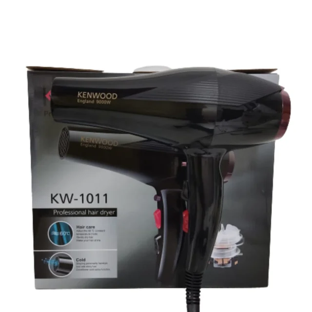 سشوار خانگی 2400 وات کنوود مدل KW-1011، موتور AC، وزن 500 گرم، المنت تیتانیوم، دارای سری م 102951726
