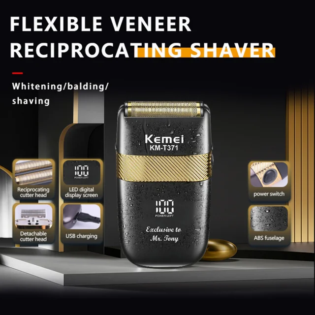 ماشین اصلاح موی صورت شارژی کیمی مدل KM-T371 با تیغه استیل ضد زنگ، قابلیت اصلاح با شماره صف 102951191