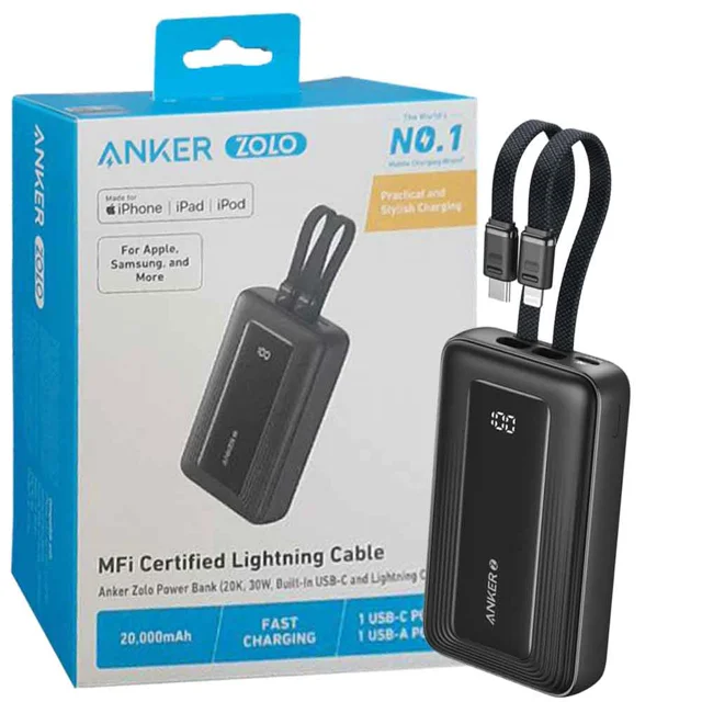 پاوربانک انکر مدل A1681 ظرفیت 20000 میلی آمپر anker 20000 a1681