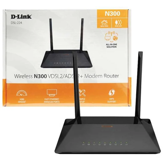 مودم روتر دی لینک مدل (D-LINK DSL-224(wireless N300 VDSL2/ADSL2+Modern router