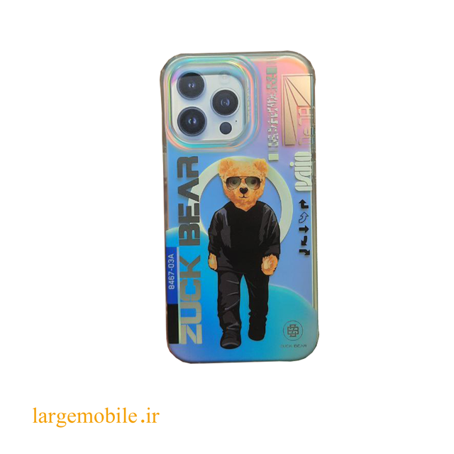کاور zuck bear هولوگرامی طرح ست مشکی مناسب برای اپل iphone15promax